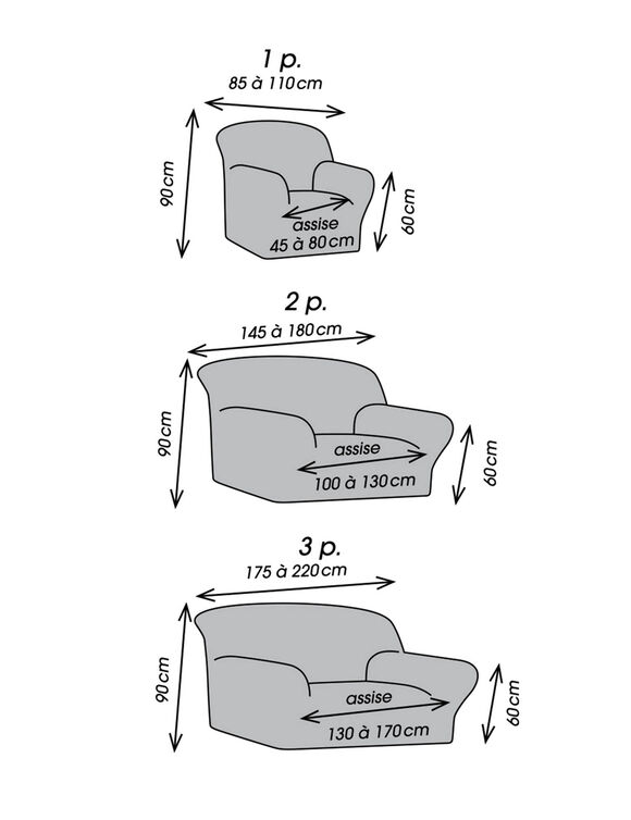 Effen, bi-rekbare hoes voor fauteuil en zitbank (amandel) Effen, bi-rekbare hoes voor fauteuil en zitbank (amandel)